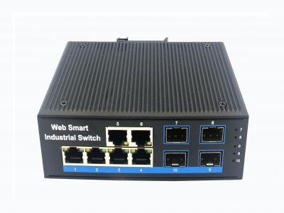 千兆4光6電WEB管理 工業交換機